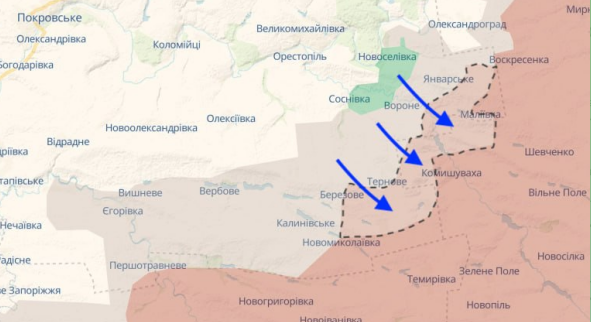 hochu_dodomu's tweet photo. DeepState: Сили Оборони України відкинули ворога поблизу Маліївки, Січневого, Новогеоргіївки та Запорізького. https://t.co/3dTjZq4R2N