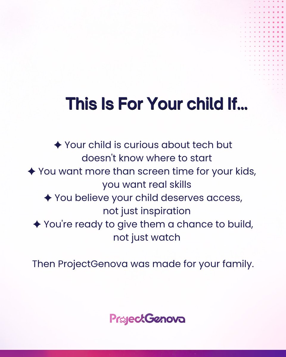 projectGenova_'s tweet photo. Sometimes, all it takes is a child asking,
“Can I build something like this?”, “Could I learn to code?”, “Is technology for someone like me?”

Too often, those questions are left unanswered not because the talent isn’t there, but because the opportunity isn’t. https://t.co/8fFnYHOXqP