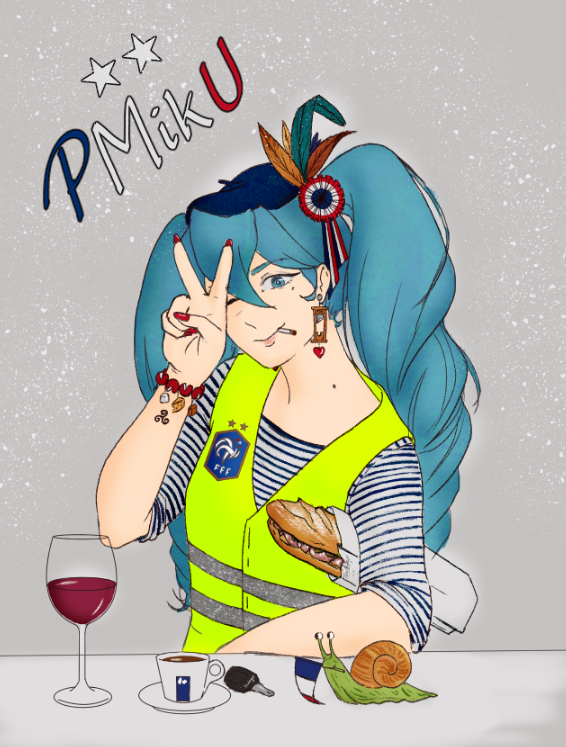 ABTsutenkyo's tweet photo. Happy France Day - French PMU Miku to support France for the semi finals! 🇫🇷 #14JUL2026 #HatsuneMiku #FêteNationale #FRAESP #FIFAWorldCup https://t.co/Kkn0EQePLN