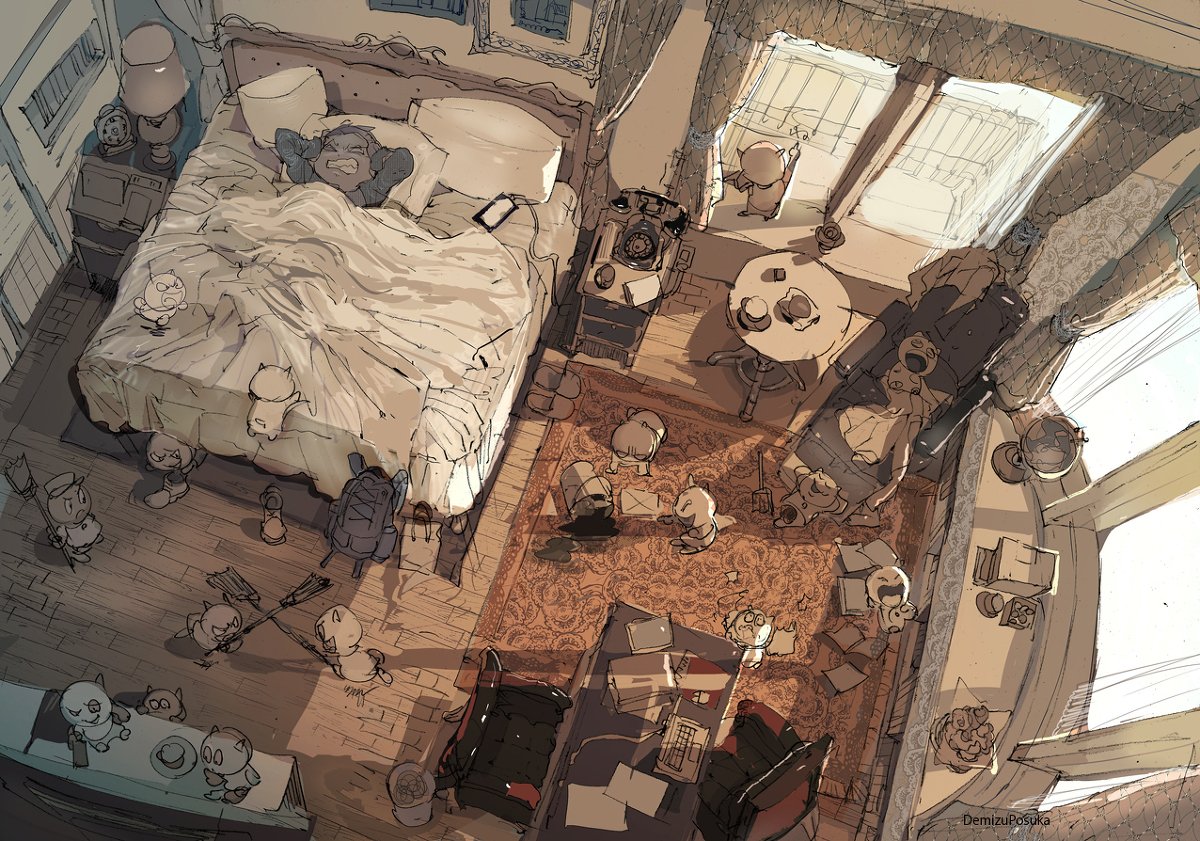 DemizuPosuka's tweet photo. 「召使を呼べ！」（昔の絵より一枚） https://t.co/03XMTh6M0d