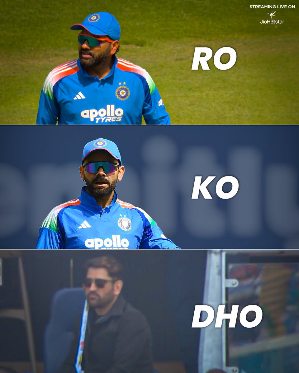 StarSportsIndia's tweet photo. The iconic trio at Edgbaston! 💙

Rohit Sharma 🤝 Virat Kohli 🤝 MS Dhoni

#ENGvIND 1st ODI 👉 Streaming LIVE on JioHotstar! https://t.co/uoAZx3wnYo