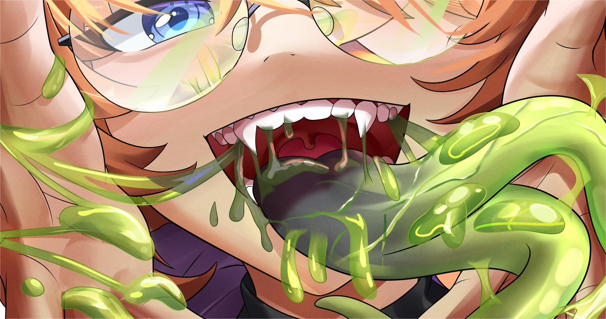 TeaLeafVT's tweet photo. Ara ara, Oh hello there~  

#vtuber #envtuber #transstreamer #mouth #goo
Art by: https://t.co/ESvpwEShH2 https://t.co/q0hzxhHPeq
