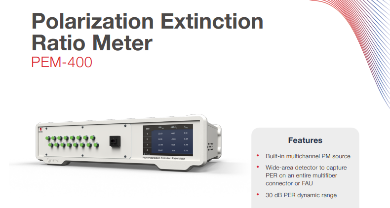 santec_corp's tweet photo. Accelerate multi-fiber testing with the Polarization Extinction Ratio Meter PEM-400. Measure PER, polarization angle, and insertion loss or output power—with a 12-fiber device tested in under 30 seconds. #Photonics #FiberOptics #OpticalTesting https://t.co/z0MFnp8osE
