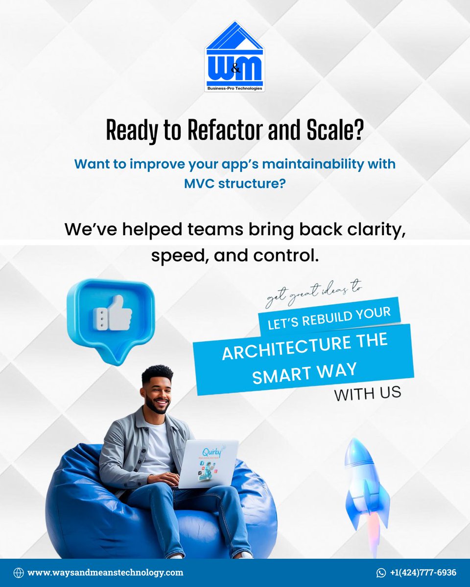 WMTechnology's tweet photo. Code chaos? We fixed that.
Rebuilt a large app using MVC – fewer bugs, faster releases, happier teams.
#WMTechnology #MVCDevelopment #Refactoring https://t.co/VJAgOduLaJ