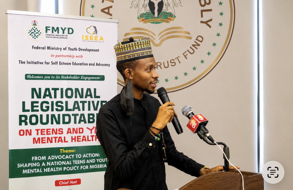 B_ELRUFAI's tweet photo. Last week, I had the privilege of participating in the National Legislative Roundtable on Teens and Youth Mental Health, themed "From Advocacy to Action: Shaping a National Teens and Youth Mental Health Policy for Nigeria." I was invited to attend by my elder brother, Hon. David Ogewu, Member representing Oju/Obi Federal Constituency in Benue State. One of my favourite parliamentarians, Hon. @IbeOkwara Osonwa, representing Arochukwu/Ohafia Federal Constituency of Abia State was also in attendance. 

Mental health is no longer a conversation we can afford to postpone. If we are serious about building a productive, resilient, and prosperous nation, we must also be intentional about the wellbeing of our young people.

I commend the Federal Ministry of Youth Development and The Initiative for Self Esteem Education and Advocacy for bringing together lawmakers, practitioners, and stakeholders to move this important conversation beyond awareness and towards action.

The future of our nation depends not only on the opportunities we create for our youth, but also on the support systems we build to help them thrive.

Signed
Hon. Mohammed Bello El-Rufai
Member. 
Kaduna North Federal Constituency
Chairman, Committee on Banking Regulations.
July 14, 2026.