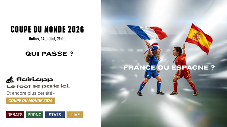 flairiapp's tweet photo. Vous êtes dans quel état avant la demi-finale ?
 😤En mode fight ?
 😌Serein ?
 😰Stressé ?
 ⚽ À fond derrière les Bleus ? Ou derrière la Roja ?
 
Les meilleurs s'affrontent. Tout est réuni pour une énorme soirée à Dallas. Ou derrière vos écrans.
 Vous allez aimer 😊 !
#coupedumonde