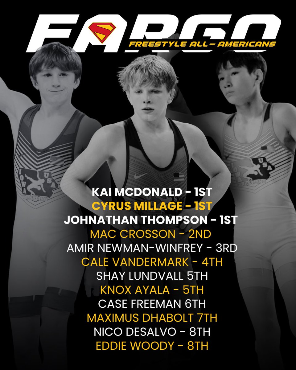 TeamSebolt's tweet photo. Congratulations to our Men’s Freestyle Champions and All-Americans! 

—The commitment that these young men have, the work they put in, and the commitment and support from their parents is the reason for their success. 

Outwork. Outwrestle. 

\S/

@SeboltWrestlin https://t.co/znyKLwdol4