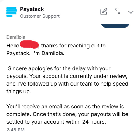 vyra_official's tweet photo. @paystack For almost a month now it's the same message you keep sending me, no status on review progress, please release my funds let me look for a different payment gateway, your CS is shitty. https://t.co/VZJHMDzAqf
