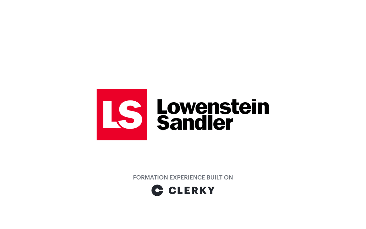 clerkyinc's tweet photo. We're excited to share that @LowensteinLLP has launched a new co-branded startup formation experience for their clients, powered by Clerky ⚡️

Founders working with Lowenstein can now form their startup online using the same underlying software all Clerky startups get, tailored specifically for Lowenstein. Clients will get a curated selection of standard Clerky and custom Lowenstein products, plus access to the same great perks and integrations Clerky startups get. Throughout the experience, Lowenstein attorneys will be available to clients, leveraging our built-in collaboration features.

Lowenstein is a national law firm with one of the top 10 most active startup practices in the US. We're proud to help Lowenstein and other law firms build on Clerky. More and more, startup founders and attorneys are working together to complete legal paperwork more efficiently, and this workspace is an exciting leap forward in that journey.