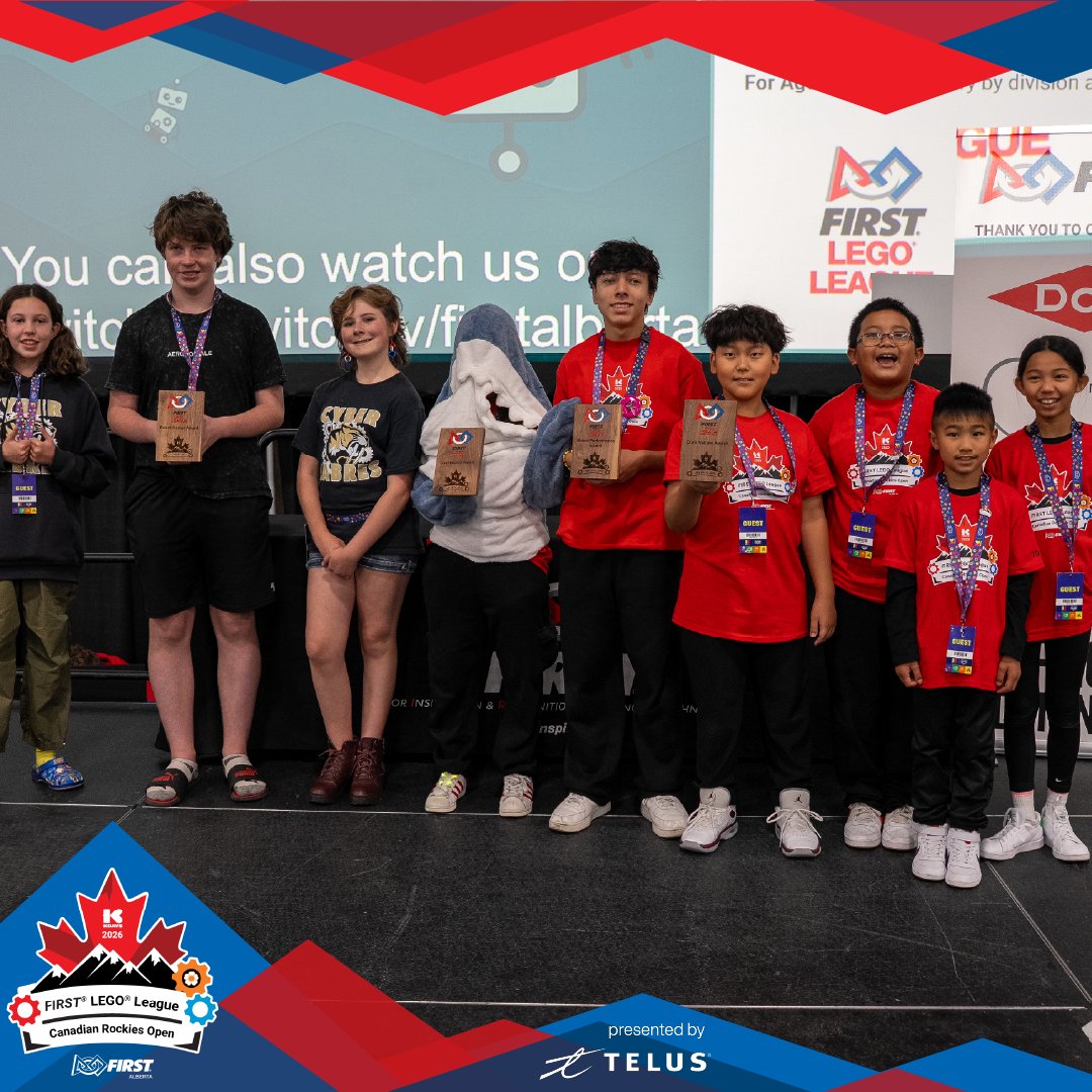 FIRSTRoboticsAB's tweet photo. Just a few days until FIRST® Lego League and FIRST® Robotics Competition return to KDAYS for the Canadian Rockies Open! 🎉

Thank you to our presenting sponsor, Telus 🌟

#yeg #kdays #canadianrockiesopen #fll #frc #firstalberta https://t.co/XbJDYP01G2