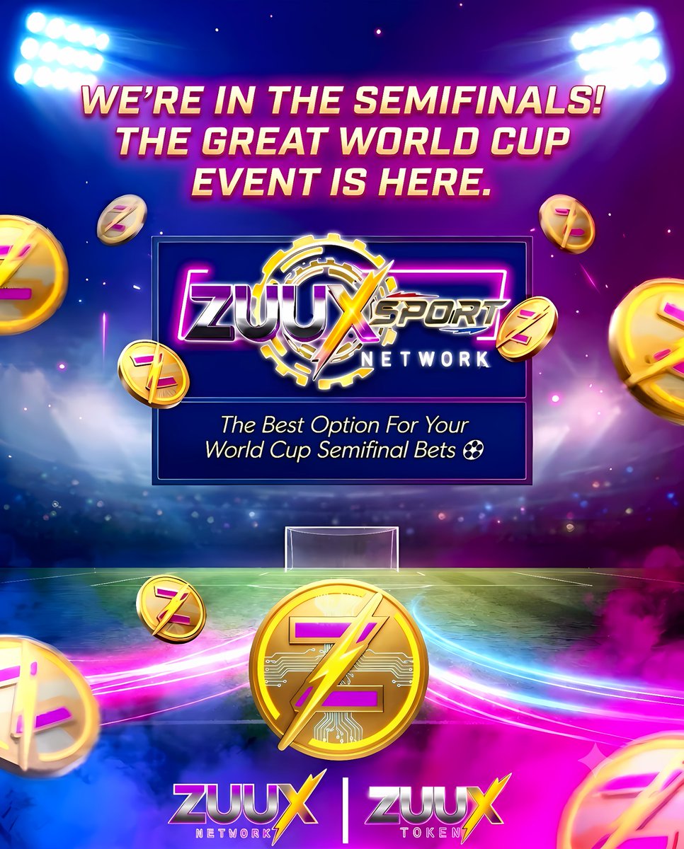 Zuuxnetwork's tweet photo. 🏆 The semifinals are here!

Only four teams remain, and the dream of lifting the trophy is closer than ever.

Every match will be a true battle. ⚽🔥

📊 Analyze the matches. 💰 Place your bets with ZUUX. 🚀 Experience all the excitement at Zuux Sport.

Who will reach the grand final? 👀

#ZUUX #ZuuxSport #Semifinals #WorldCup #Crypto #Football