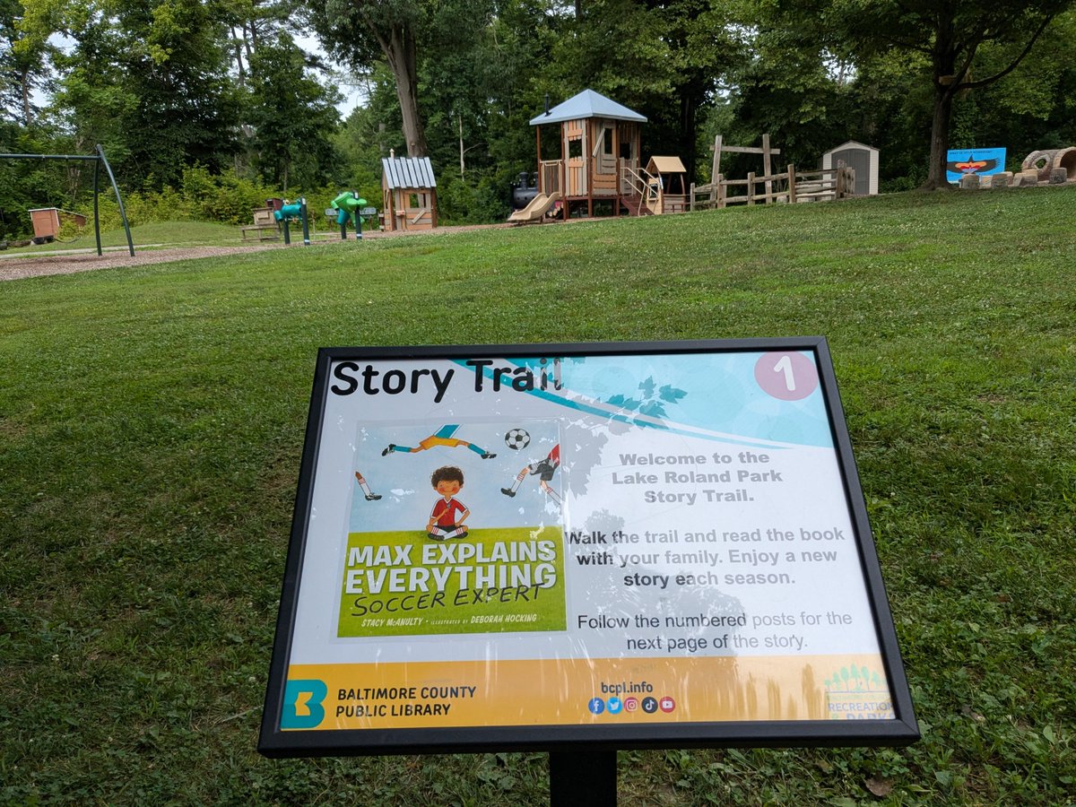 bcplinfo's tweet photo. NEW BOOK ALERT!Come check out "Max Explains Everything:Soccer Expert" at the Lake Roland story trail in Towson and capture the FIFA spirit ⚽Our seven story trails typically change books quarterly, so if you haven't stopped by recently, now is the perfect time to stop by. https://t.co/9z9WFOoZw6