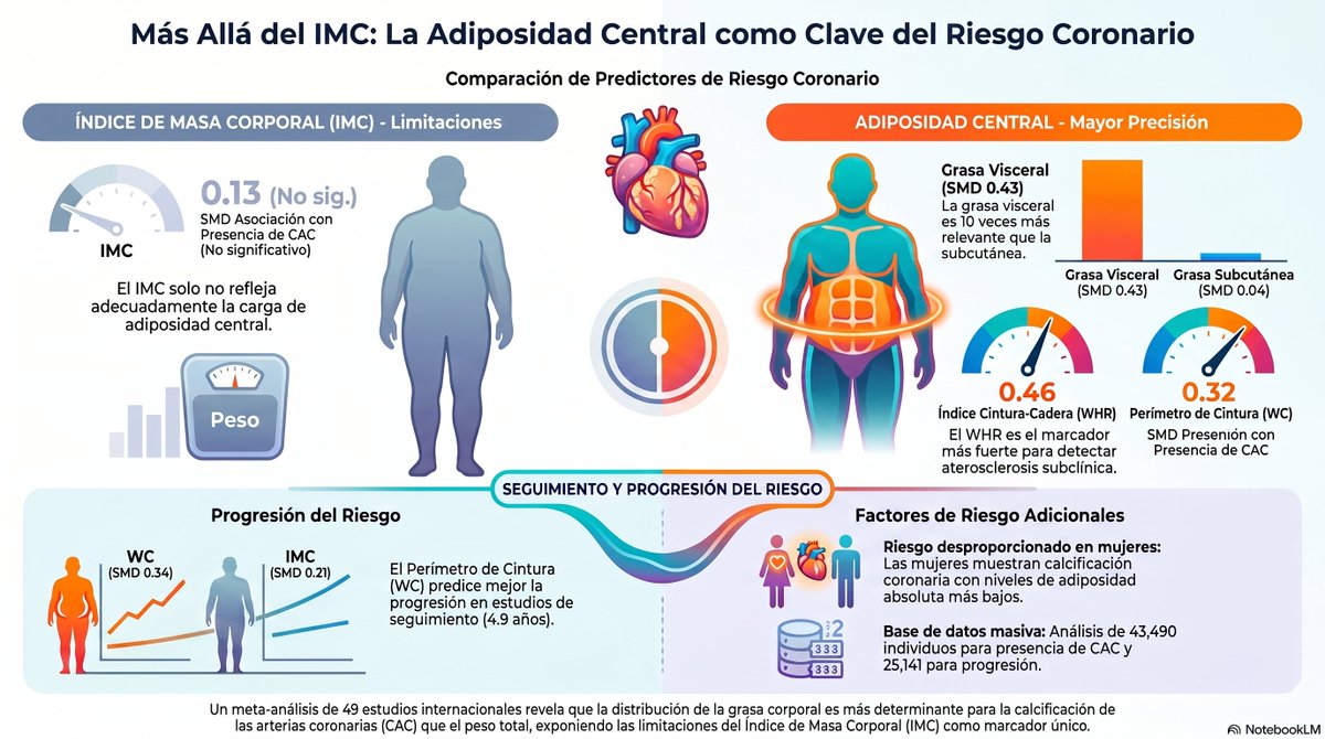 AEEC_enfcardio's tweet photo. 🫀 ¿Solo usas el IMC? Nuevo meta-análisis confirma que la circunferencia de cintura y el índice cintura-cadera predicen mejor el riesgo coronario. Integra estos parámetros en la consulta para un control preventivo más eficaz y personalizado. 👩‍⚕️📊 DOI: 10.1016/j.jacadv.2026.102844 https://t.co/aBYtqQe4Qp