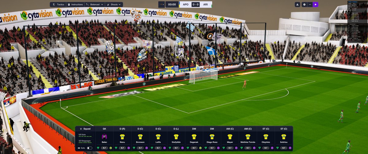 DaleTHFC2k's tweet photo. APOEL Stadium IN CYPRUS RE-DONE IN FM26 https://t.co/Jb3KU2oSzA