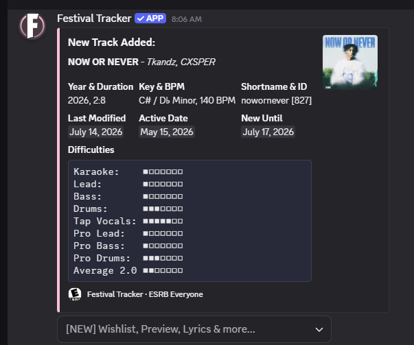 Festival Tracker · Fortnite Festival Bot & Info tweet media