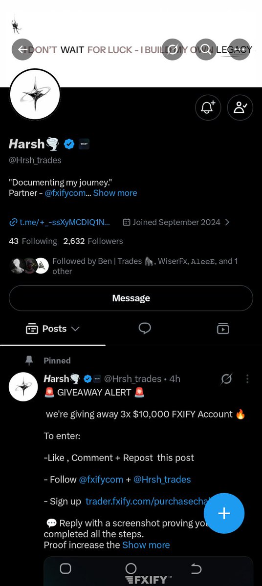 ThisGoziee's tweet photo. @Hrsh_trades @fxifycom Done ✅ https://t.co/oMyVyt9TXz