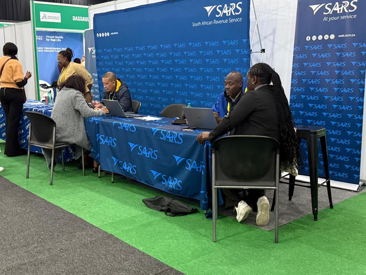 sarstax's tweet photo. 📍If you're at the Manufacturing Indaba today or tomorrow, be sure to visit the SARS stand. Meet our experts, ask questions and explore the services available to support your business.

Stand B31, Sandton Convention Centre.
#SMME #TaxSupport #ManufacturingIndaba https://t.co/ywZwq3dnFI