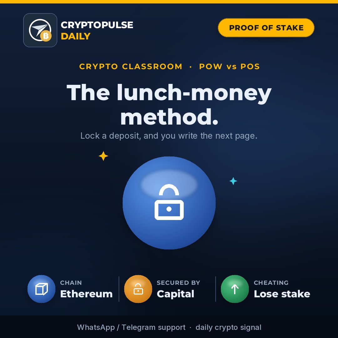 cryptoPD_101's tweet photo. PoS (Ethereum):

Students lock up their own lunch money as a deposit for the right to write the next page.

Write a false page, lose the deposit.

Honesty is enforced by the wallet, not the electric bill.                #Blockchain #CryptoEducation https://t.co/lCtUGn4o3N