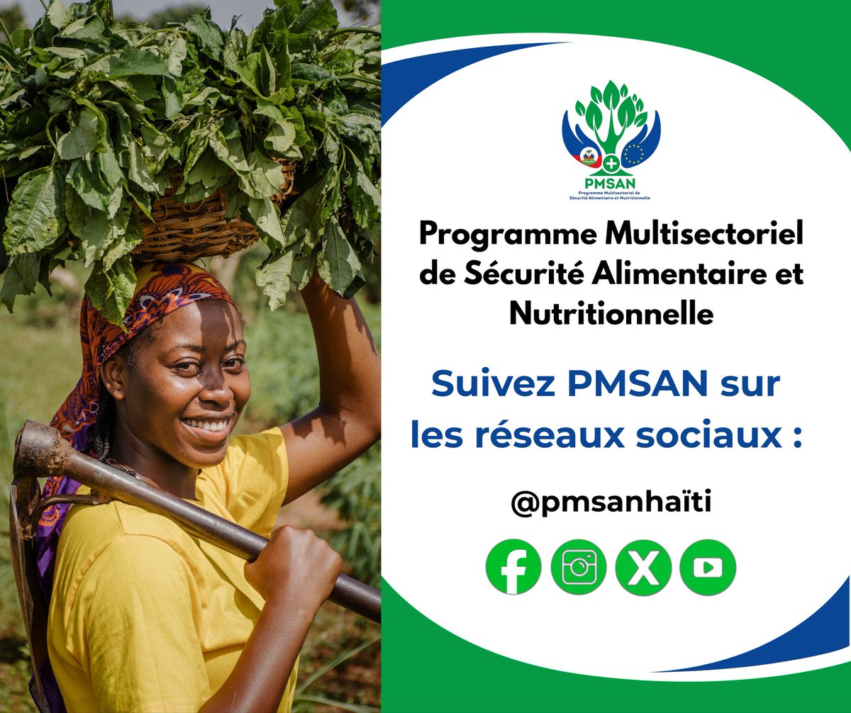 pmsanhaiti's tweet photo. Rejoignez notre communauté et restez informés de nos publications et activités de terrain dans nos différentes zones d’intervention.
#pmsan #san #securitealimentaire https://t.co/CP5wxpJweq