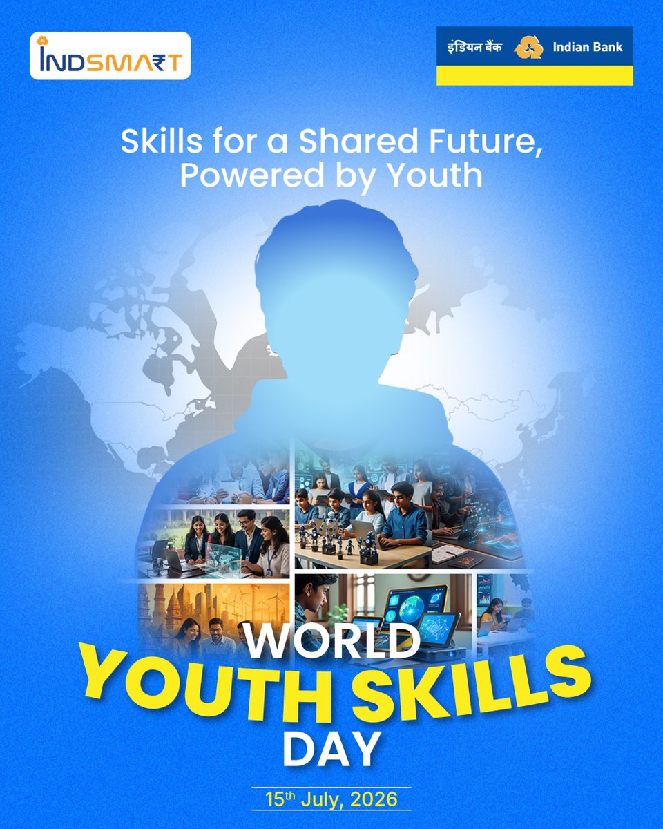 MyIndianBank's tweet photo. Empowering young people with the skills to innovate, collaborate, and lead in a rapidly changing world. Let’s invest in learning today to build a stronger, more inclusive tomorrow. 

#IndianBank #WorldYouthSkillsDay https://t.co/eGDsdsU1BL