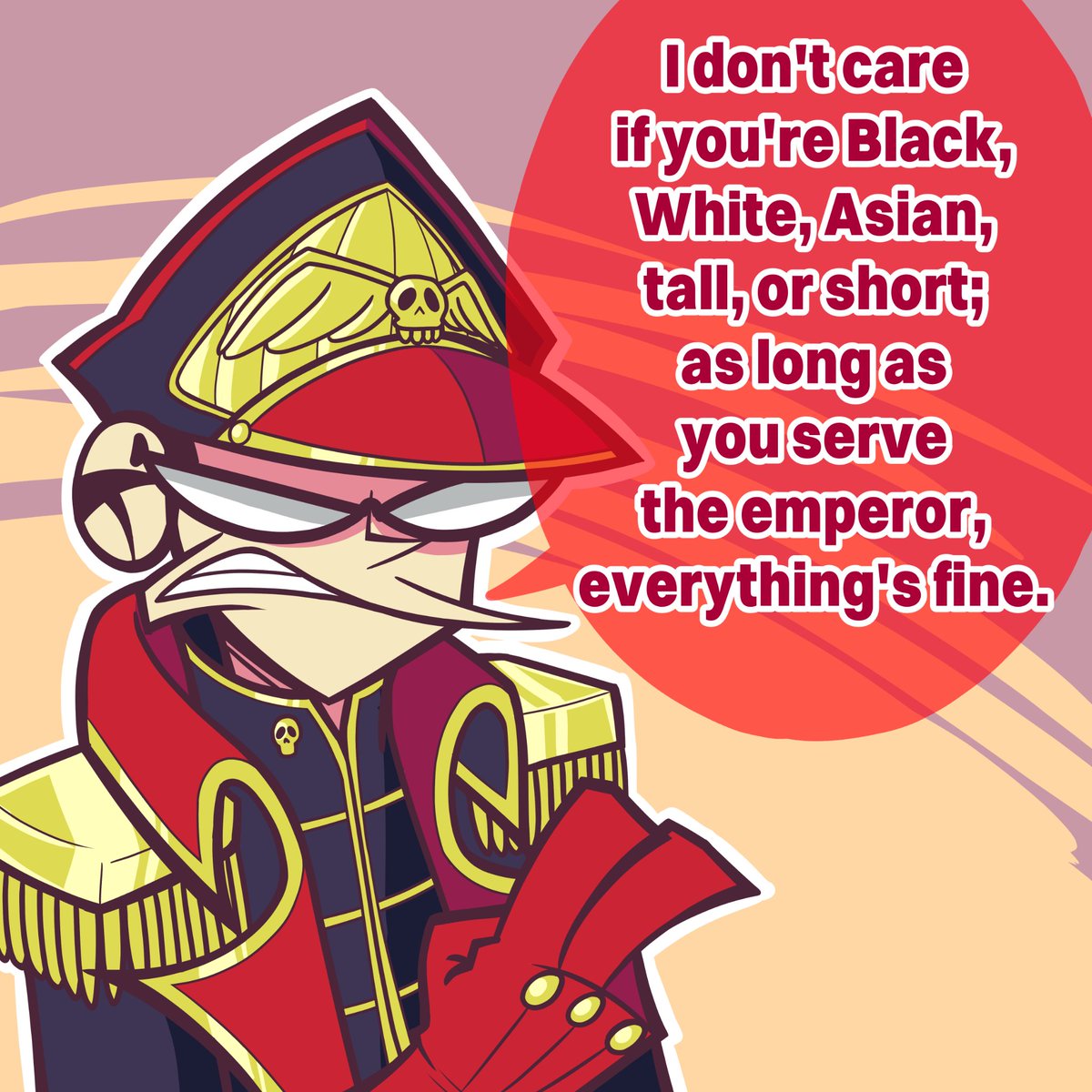 MonkoSr's tweet photo. Racism in Warhammer? Nah, I don't think so... right?

#warhammer40k #minicomic #funny https://t.co/BSFaciCuDa