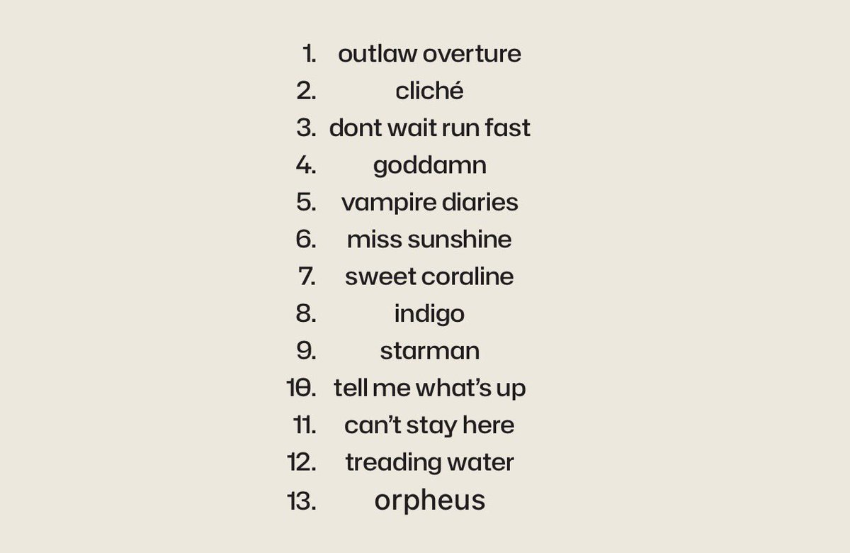 kristenESTXX's tweet photo. this 13 song run ate. https://t.co/xthcBFyNEc