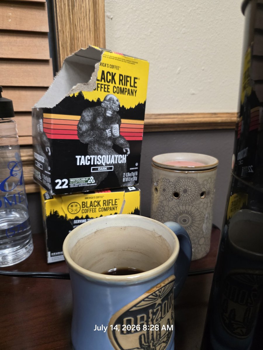 audra3219's tweet photo. @blckriflecoffee Good morning from Idaho and my fav Tactisquatch! This is my reminder to buy a BRCC mug  😎 https://t.co/FDfP1sJpkw