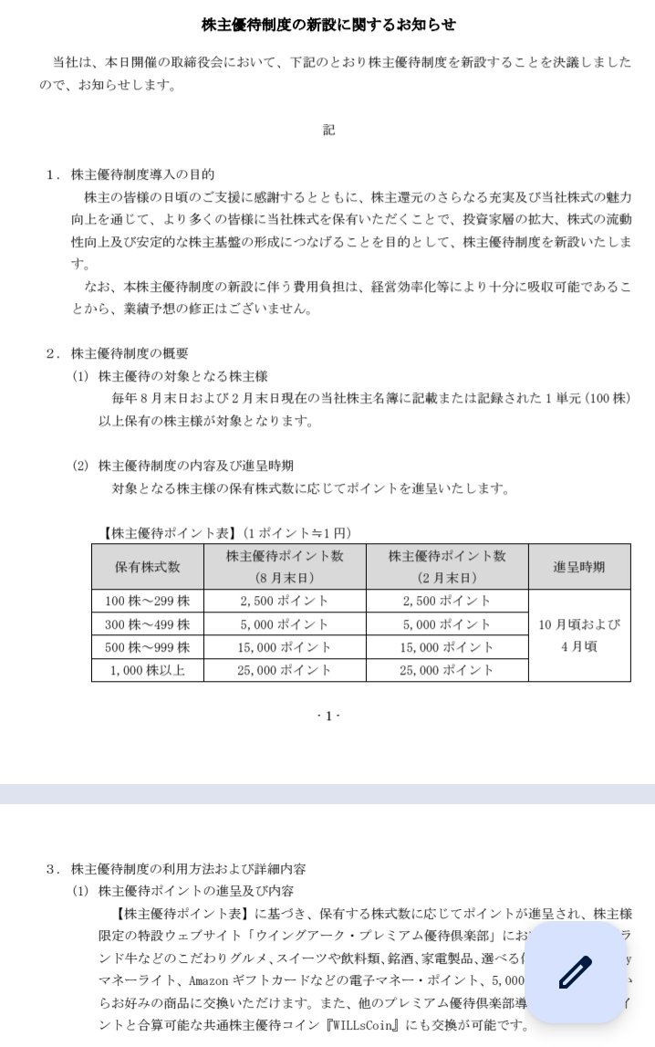 Mt_Aoshi's tweet photo. 4432 ウイングアーク1st

優待新設とのことでジャンピングキャッチしてみた。
200株 @ 2,752円 https://t.co/7kigocC9Pn