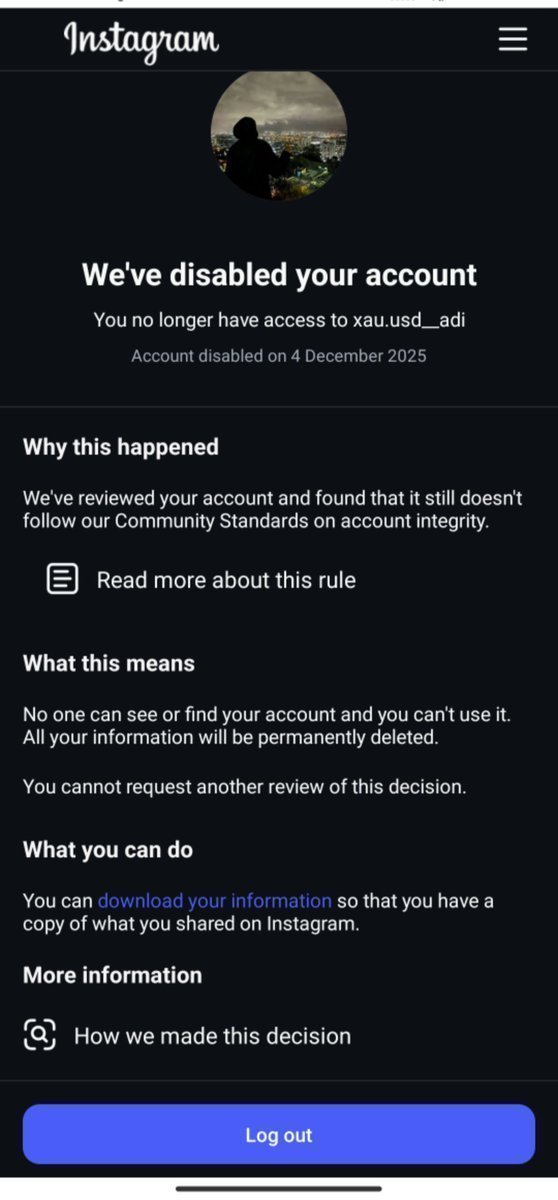 XAUUSD_ADI's tweet photo. Day 222 of trying to recover my Instagram account. ๐
I lost my account for no valid reason, and I still haven't received justice.
@instagram @Meta @mosseri
I won't stop until I get a fair review and my account back.
#BringBackMyAccount #InstagramSupport #JusticeForCreators https://t.co/sJWADjh6jQ