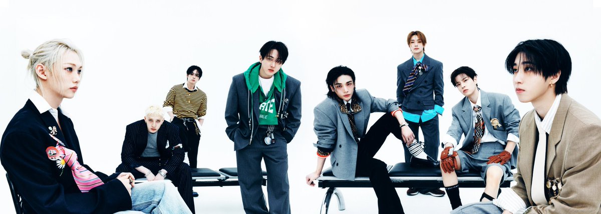 TheePopCore's tweet photo. Stray Kids serves flawless looks for 'THIS &amp; THAT' teaser images. Out August 7th. https://t.co/MwJnDmV8Fa
