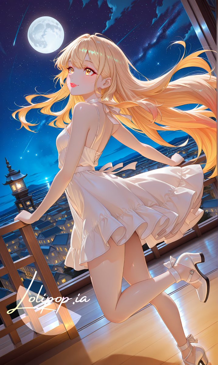 Lolipop_ia's tweet photo. The light shines... but it's her presence that makes the whole scene glow. ✨
🌟 Is she Beauty at Night
🔹 Shiraki Hime 

#aiart #animegirl #aiartworks #waifu #waifugirl https://t.co/YpHndkYsDu