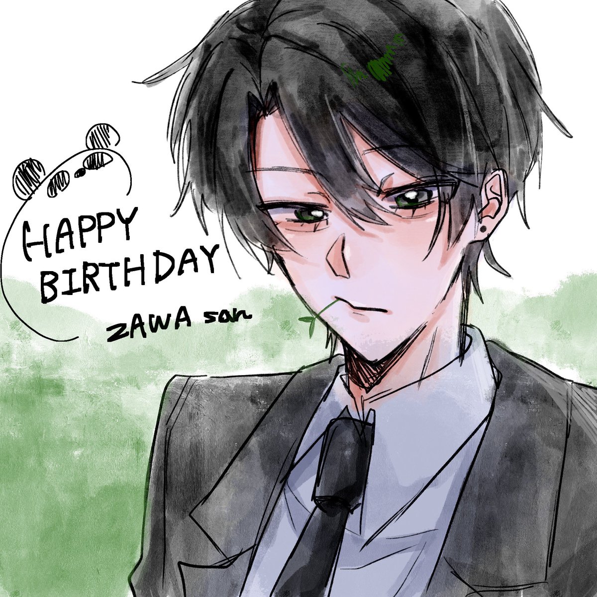 tarotyatyan527's tweet photo. #ザワ誕生祭2026
 #さふぁりあーと 
滑り込み！
ザワさんお誕生日おめでとうございます🎂💚🐼 https://t.co/NySO2bJ7c8