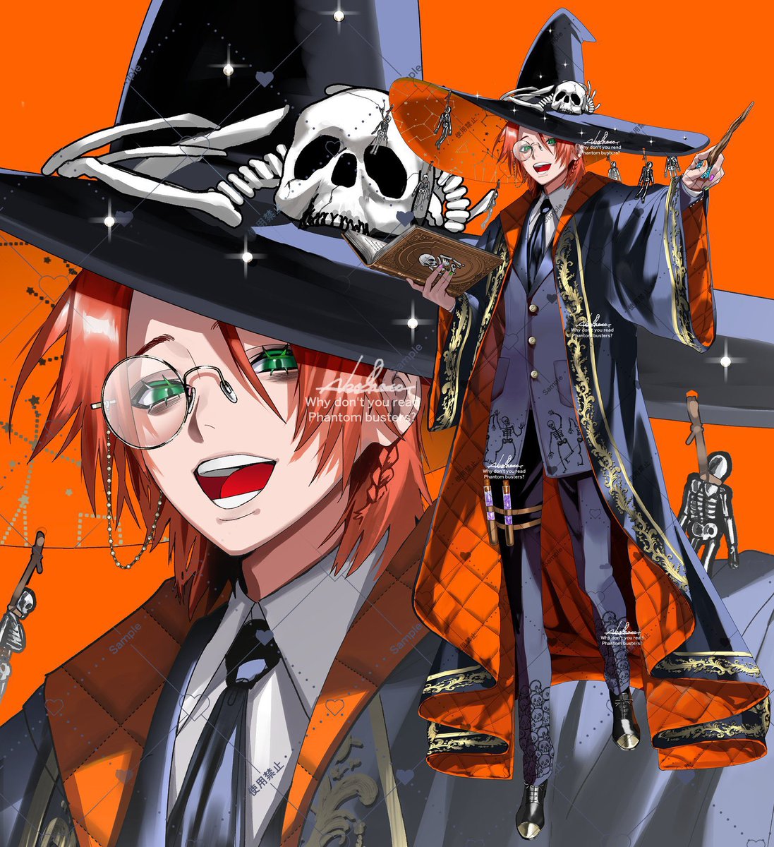 ghostkeyhq's tweet photo. inspired by this art by neoshoco of halloween eugene and mogari! https://t.co/rNG9Mbv7SI