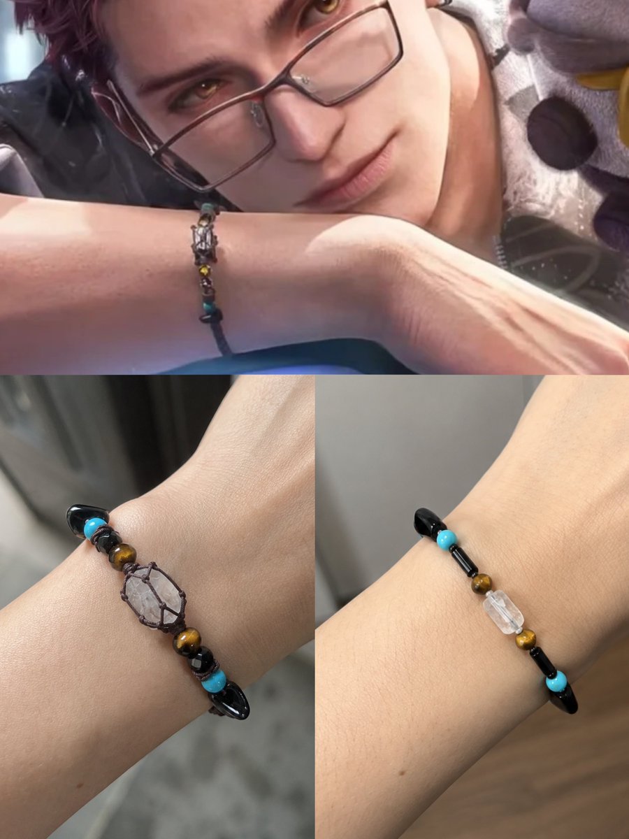 MODORIM's tweet photo. I wanted to recreate Valko’s bracelet, so I made two versions:

① A hand-knotted version closer to the original
② A beaded version
Which one do you prefer, 1 or 2?
#Valko #BringBackValko #JusticeForValko #WeLoveValko #LoveAndDeepspace https://t.co/kDxVf0eOJd