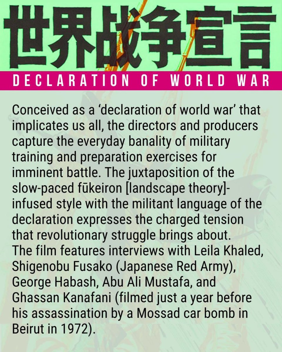 BerlinDemo's tweet photo. 💥Announcement Wednesday 15.07.2026💥
🇵🇸 🎬Film Screening: 世界戦争宣言 DECLARATION OF WORLD WAR 🎥 🇵🇸
15.07.2026 | 7.00 pm | Rigaer Straße 94, 10247 Berlin
Arrival: U5, M10, M21 Frankfurter Tor | M10, M21 Bersarinplatz
📣 Call: https://t.co/LxbbDAlhwB
#b1507 #FreePalestine https://t.co/oXViNOb2jL