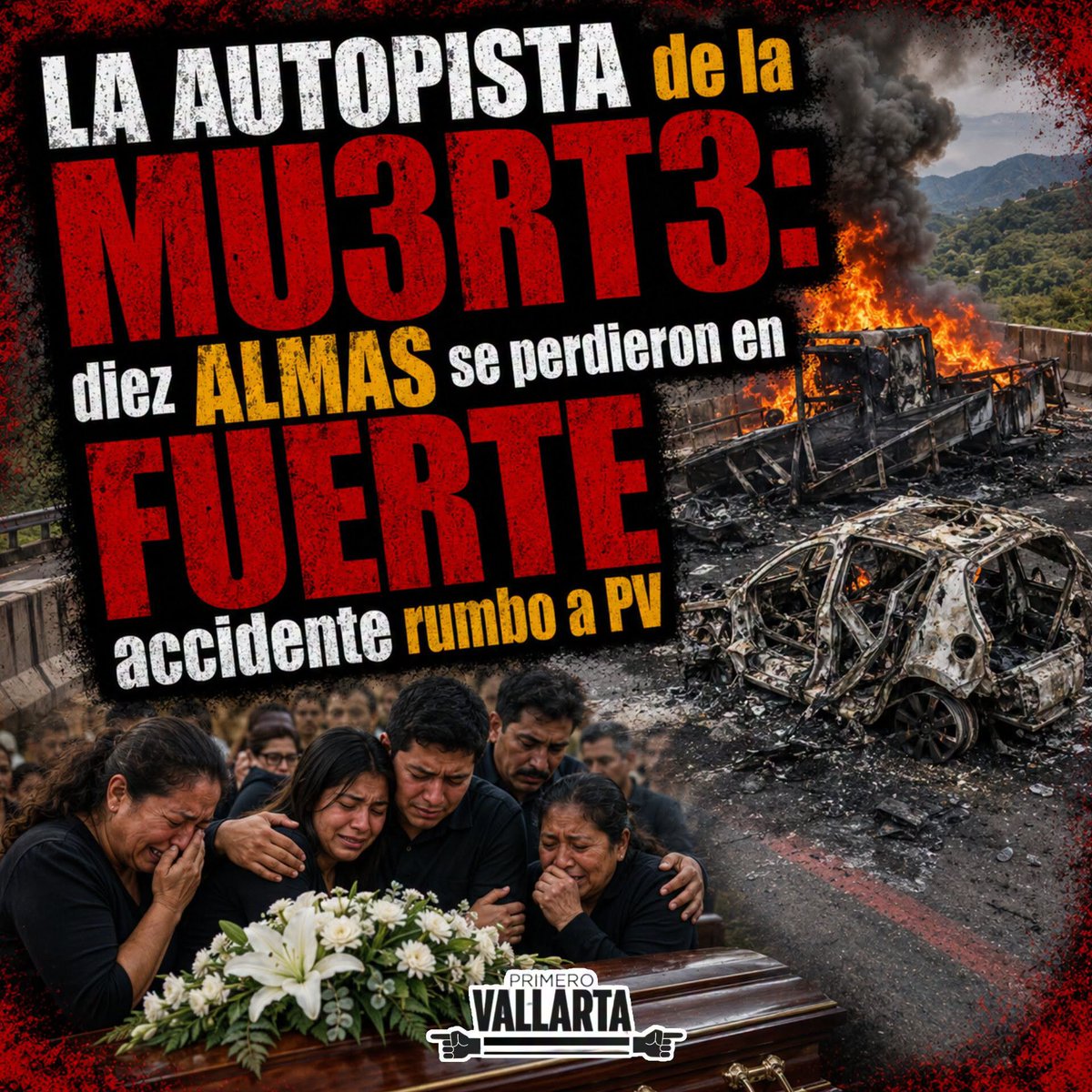 VallartaPrimero's tweet photo. 𝗖𝗢𝗕𝗥𝗢́ 𝟭𝟬 𝗩𝗜𝗗𝗔𝗦 𝗗𝗘 𝗨𝗡 𝗦𝗢𝗟𝗢 𝗔𝗖𝗖𝗜𝗗𝗘𝗡𝗧𝗘 𝗟𝗔 𝗔𝗨𝗧𝗢𝗣𝗜𝗦𝗧𝗔
#PrimeroVallarta #PuertoVallarta #Vallarta #Autopista #Accidente 
https://t.co/yN3AgRMRre https://t.co/jpJZxKEHf9