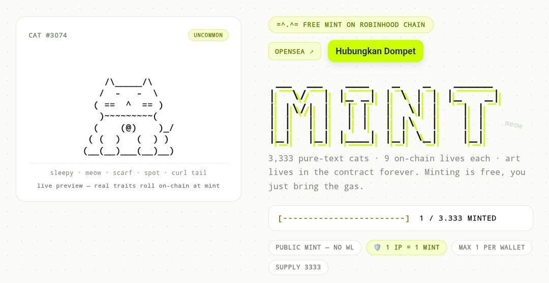 uangdroid2805's tweet photo. Exploring @ASCIIcats_ today! ๐พ
If you enjoy early Web3 communities and discovering new projects, CATS is definitely worth checking out. ๐
#ASCIIcats #Crypto https://t.co/isFAq9m0oW