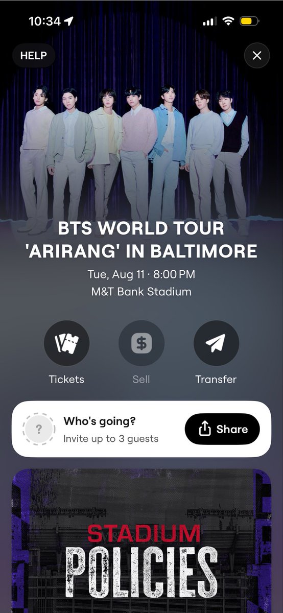 triviajord's tweet photo. hello and good morning beautiful people!!!! i am selling three tickets for the bts concert in baltimore on august 11th!!! pls dm me for more info ik im selling them late but life came up :/ so hmu asap pls and thank u 🫰🏻🫰🏻💜💜 i can verify they are #real https://t.co/DfelBMGlj7