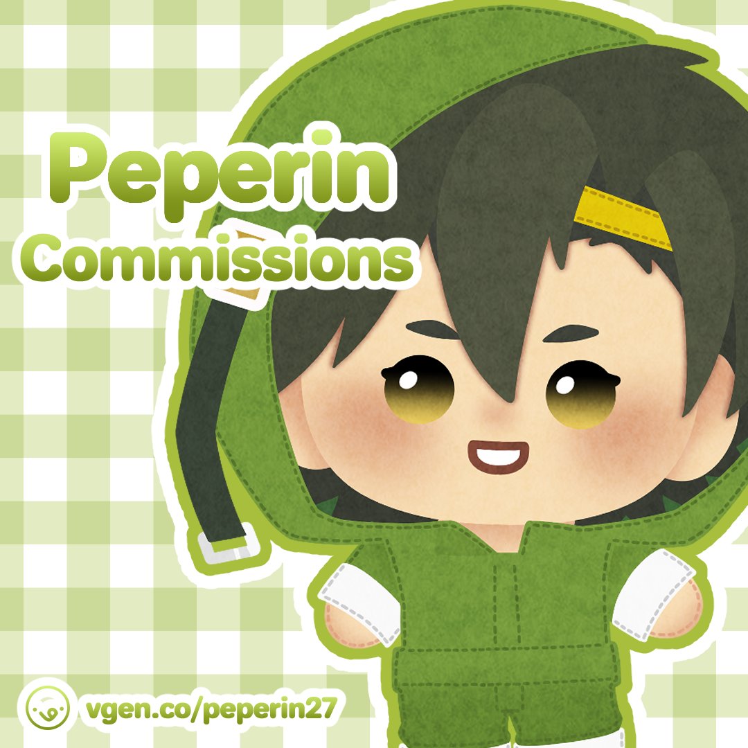 peperin27's tweet photo. my commissions are open! i have 20% off on some services 💚🙏
🔗https://t.co/PS2z8QqdMc

#vgenartist #vgencomm #vgenopen https://t.co/owdUnYmEpF