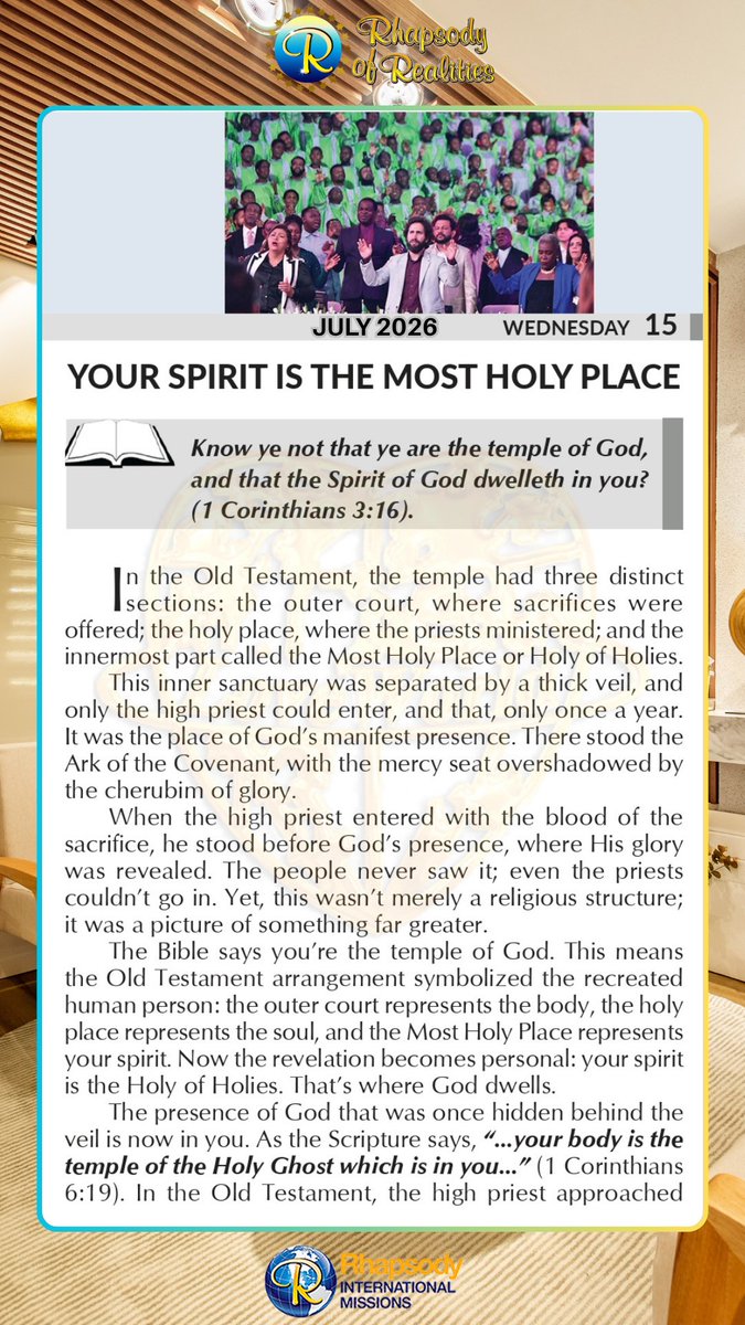 RORintlmissions's tweet photo. Know ye not that ye are the temple of God, and that the Spirit of God dwelleth in you? (1 Corinthians 3:16).

Partner today: https://t.co/bqaRvgVuZF

Learn more about Rhapsody International Missions: https://t.co/ZvIaPiT3OS

God bless you. https://t.co/dimSmNhEwf