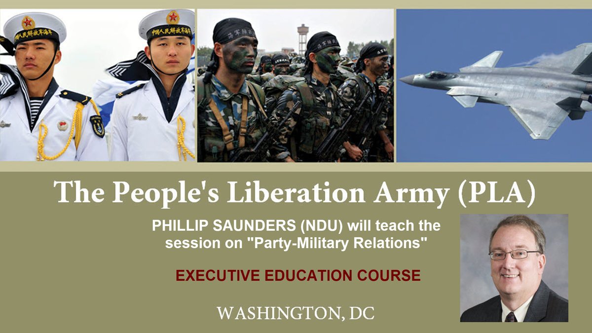 NBRnews's tweet photo. Phillip Saunders (#INSS) will teach the session "Party-Military Relations: The PLA in the Chinese Party-State" in NBR's Sept 15-17 Executive Education Course on the People's Liberation Army. See all sessions &amp; instructors: https://t.co/0Uv2VUTYta https://t.co/S265AWnPbW