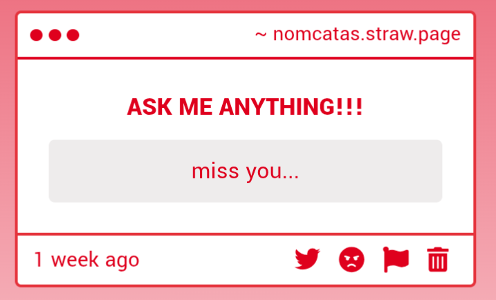 nomcatas's tweet photo. i still lurk here, just not posting... don't really know what to post https://t.co/ZOoh7DgyxM