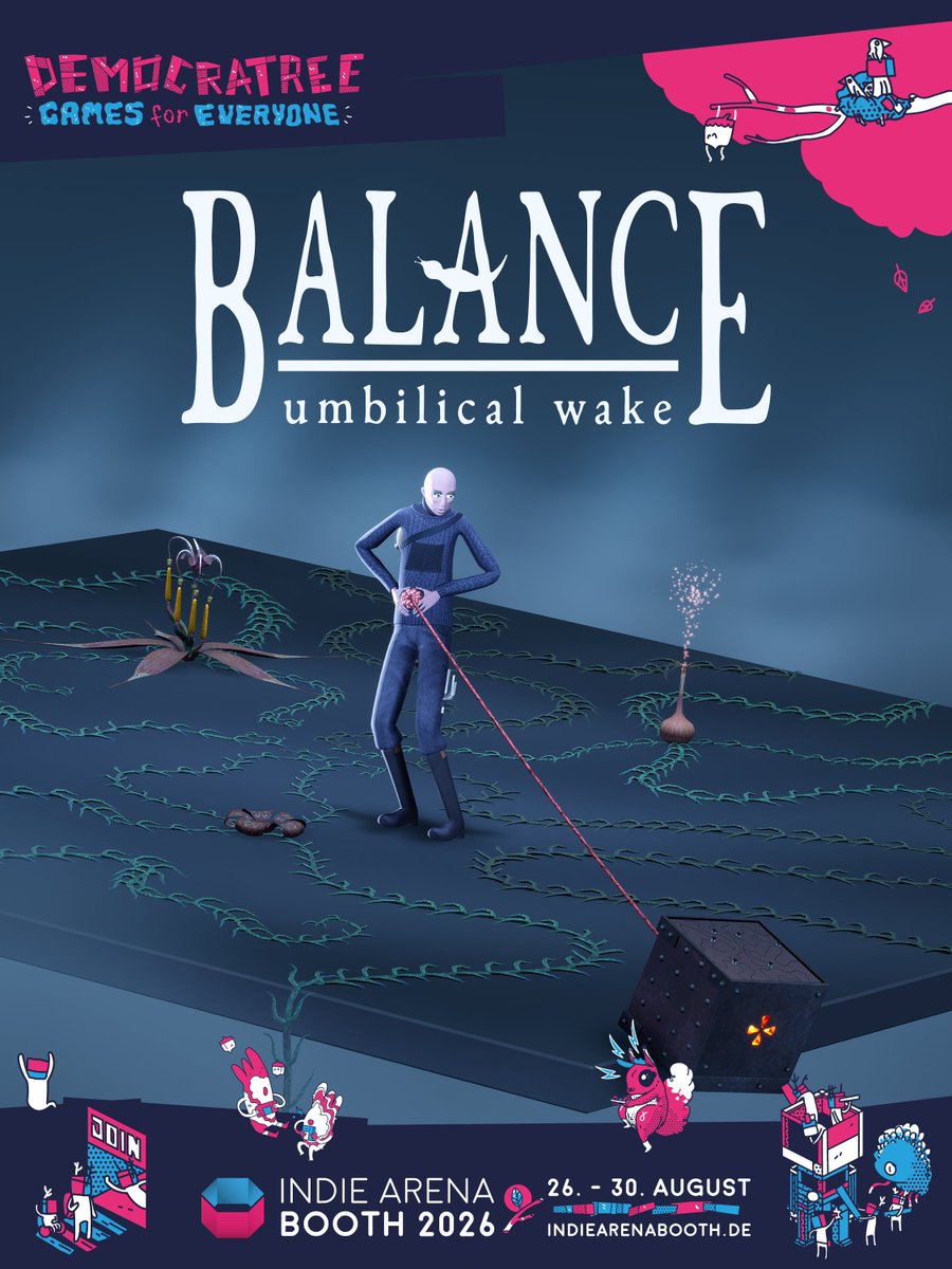 ItsTheEm's tweet photo. I’m excited to announce that my game, Balance: Umbilical Wake, will be part of @IndieArenaBooth at #Gamescom2026 this August!  

I’ll be there with a demo, so come by, say hi, and give it a try. https://t.co/SLmddF7zNJ
