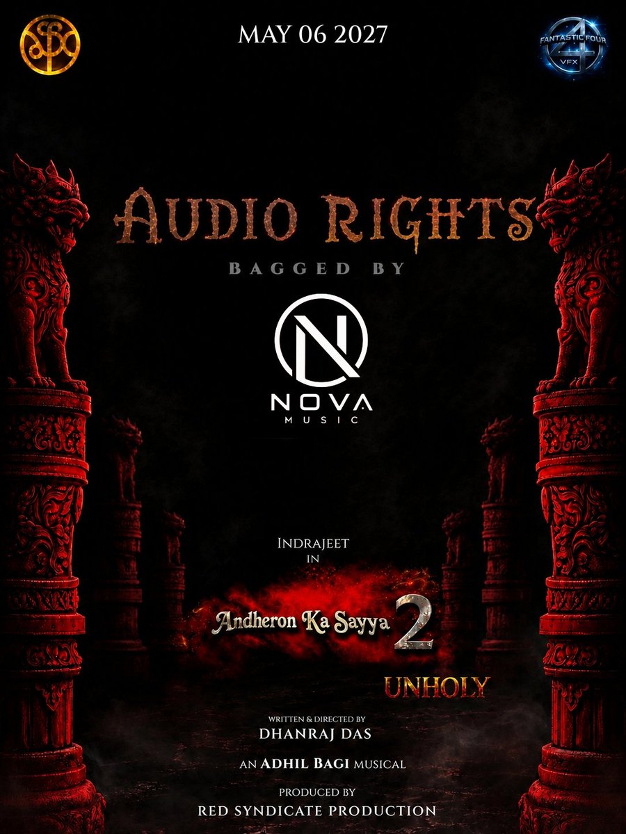 DhanrajDasFilms's tweet photo. The sound of fear begins🥶

#AndheronKaSaya2 audio rights bagged by Nova Music 🥁🎵

An intense experience awaits💥

@novamusic_india 

#DarknessWillRule #2027WillBeDark 
#AndheronKaSayya2 https://t.co/ZYmhjwkvrH
