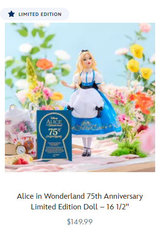 disneydrops's tweet photo. There is also a waiting room for a queue for the Alice in Wonderland 75th Anniversary Limited Edition Doll!

Waiting Room: https://t.co/iIlQiQsayM

Queue opens at 11 AM ET!

#Disney #ad https://t.co/5sKOZ7O5BX