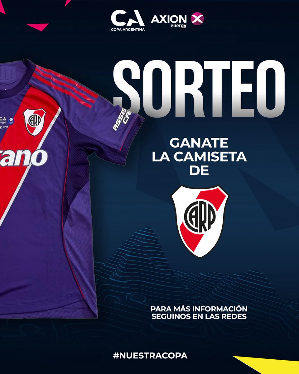 Copa_Argentina's tweet photo. ¡SORTEAMOS LA DEL MILLO! 🐔

⚪️🔴 Participá del sorteo para ganarte la camiseta de River Plate

👉 Para llevartela, citá ESTE TWEET con una foto tuya alentando a @RiverPlate en #NuestraCopa 🙌 (tiene que aparecer tu cara en la foto, sino no cuenta ❌)

📲 Y obviamente, tenés que seguir a 
@Copa_Argentina en X 👍 

🗓️ Mañana a las 12 hs anunciamos quién se la lleva

#CopaArgentinaAXIONenergy 🏆🇦🇷