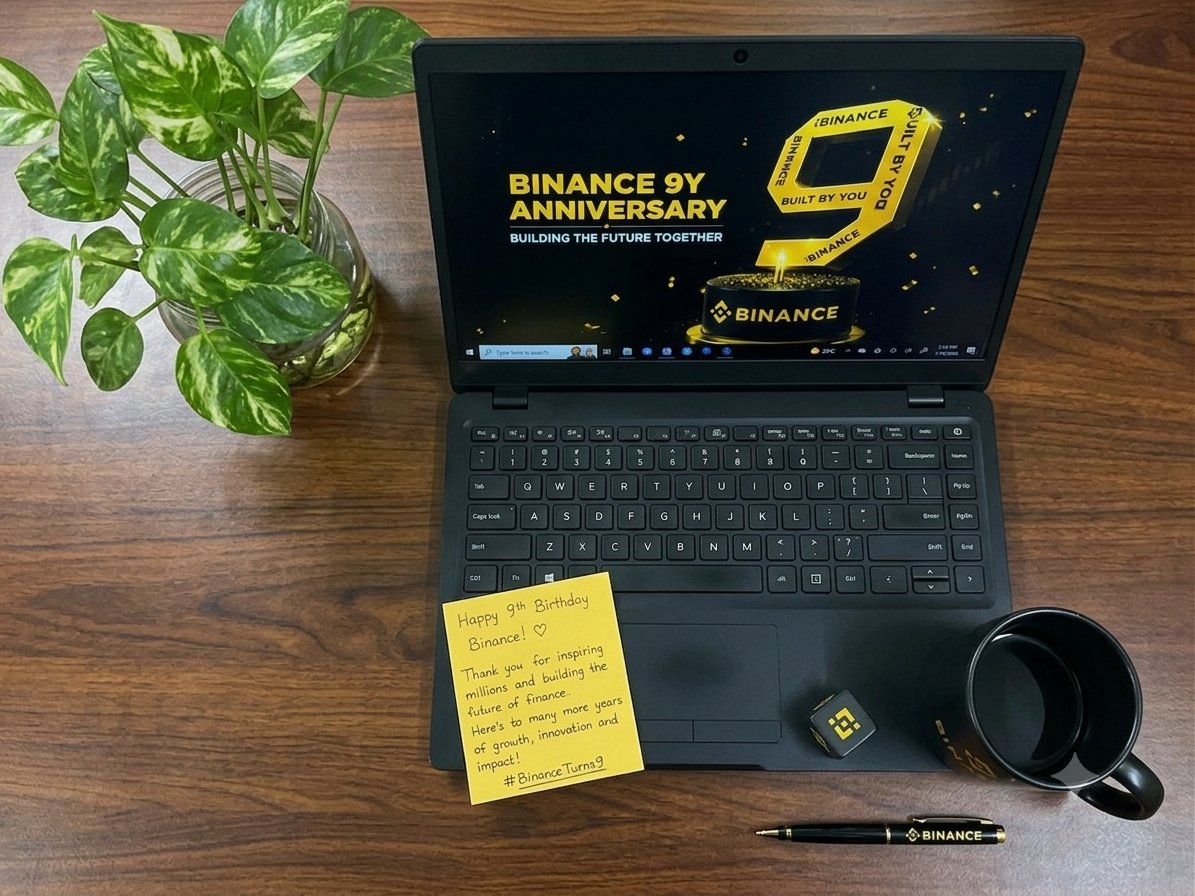 Mustafiz450's tweet photo. Happy 9YA, Binance! 🚀 Grateful for the growth, learning, and endless opportunities. Cheers to many more years of innovation and success! 💛 #9YA #BinanceTurns9 https://t.co/A3tVCg1tWz