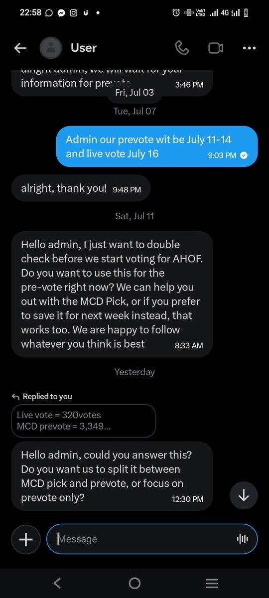 AHOFGrinders02's tweet photo. I have lot of pending negotiation with our collabs. 
For example, how can we go thru and divert some exchange votes if our new account DM cannot be seen by them. We already tried a lot of ways. 
Just because of some toxic fans reporting OT9 fanbase page. 
Are you all satisfied? https://t.co/ejJevPSJwg