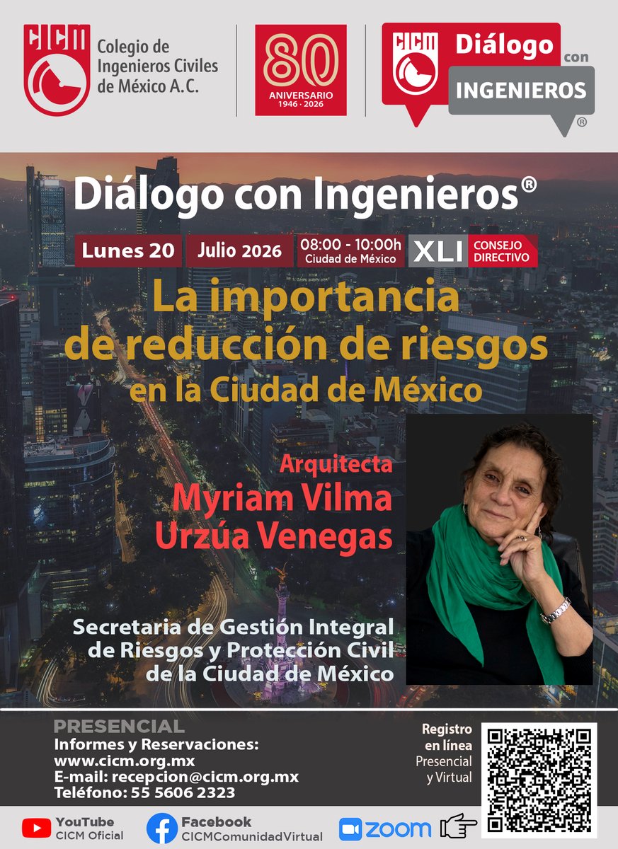 CICMoficial's tweet photo. 🏙️El próximo lunes en DCI la 𝐀𝐫𝐪. 𝐌𝐲𝐫𝐢𝐚𝐦 𝐕𝐢𝐥𝐦𝐚 𝐔𝐫𝐳𝐮́𝐚 𝐕𝐞𝐧𝐞𝐠𝐚𝐬, 𝐝𝐞 𝐥𝐚 𝐒𝐞𝐜𝐫𝐞𝐭𝐚𝐫𝐢́𝐚 𝐝𝐞 𝐆𝐞𝐬𝐭𝐢𝐨́𝐧 𝐈𝐧𝐭𝐞𝐠𝐫𝐚𝐥 𝐝𝐞 𝐑𝐢𝐞𝐬𝐠𝐨𝐬 𝐲 𝐏𝐫𝐨𝐭𝐞𝐜𝐜𝐢𝐨́𝐧 𝐂𝐢𝐯𝐢𝐥 𝐝𝐞 𝐥𝐚 CDMX https://t.co/rNqGDetQuN https://t.co/brhqfncP9l