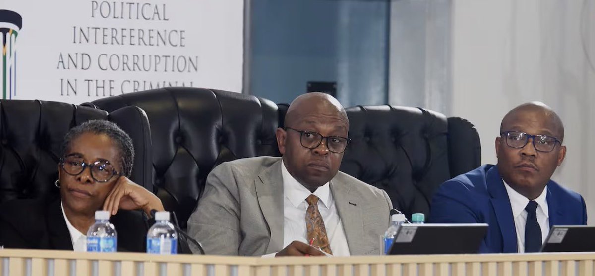 destiny_ndlovu's tweet photo. Once Madlanga says the situation is nebulous, then Mme Baloyi says it’s improbable, and Adv. Khumalo starts helping you locate parts of your own statement...Just know you’re going to jail. https://t.co/ag8BJ0HYb9